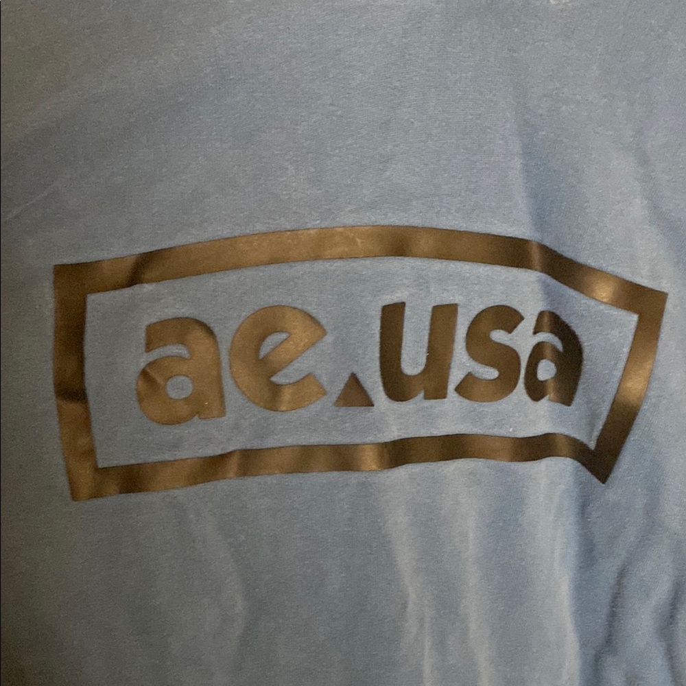 American Eagle Outfitters ae.usa pullover Hoodie size XL blue black - Picture 2 of 5